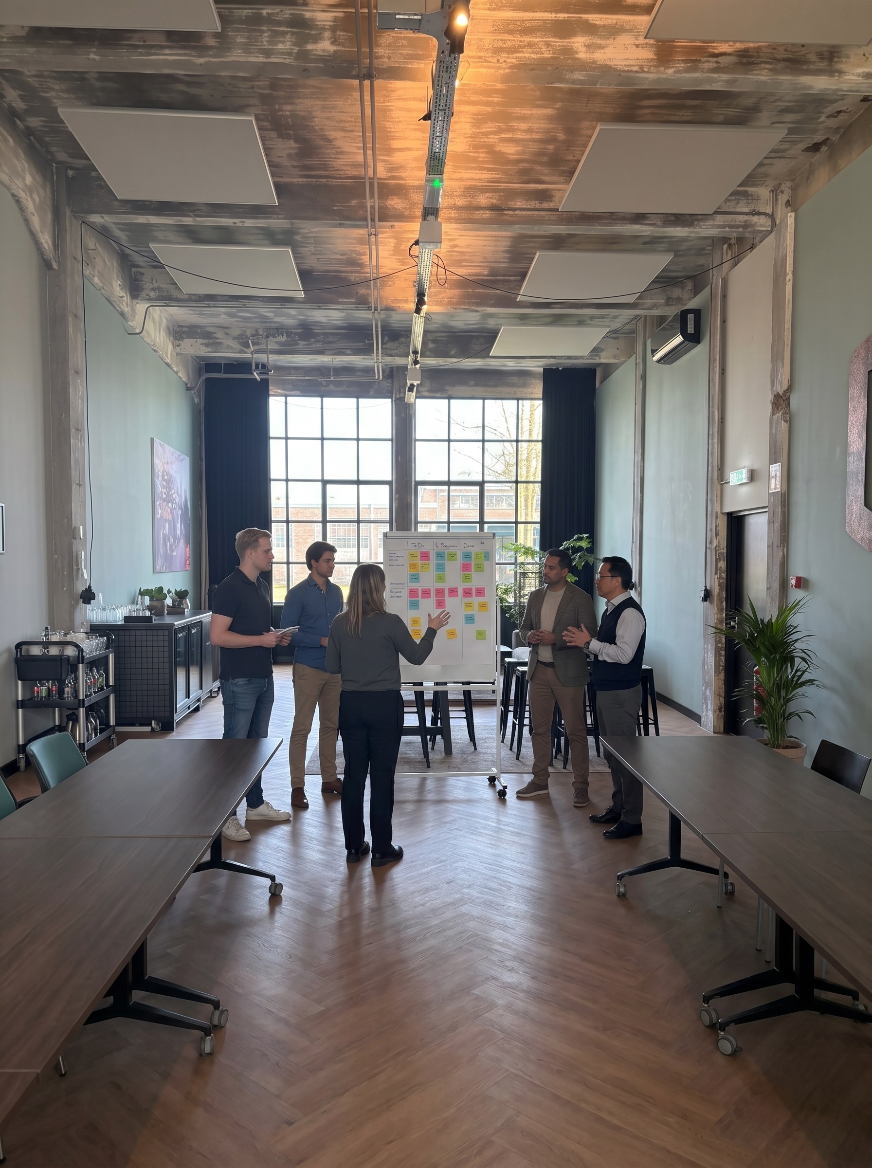 Standup meeting op de werkvloer